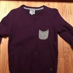 TNA Men's Deep Purple Sweater with Gray Accent